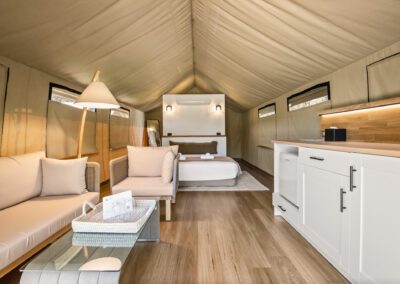 bay and bush jervis bay shoalhaven glamping safari tents airconditioning bed and breakfast included huskisson vincentia offer hotel retreat airbnb booking.com camping visit nsw paperbark camp