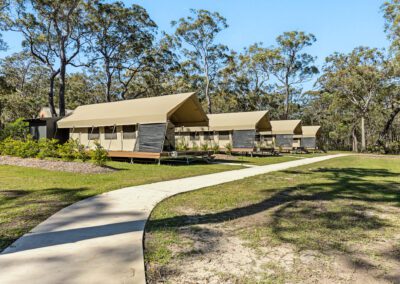 bay and bush jervis bay shoalhaven glamping safari tents airconditioning bed and breakfast included huskisson vincentia offer hotel retreat airbnb booking.com camping visit nsw paperbark camp